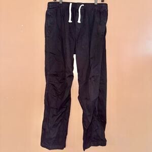 H&M Men's Loose Fit Black Drawstring Pants - Size Medium